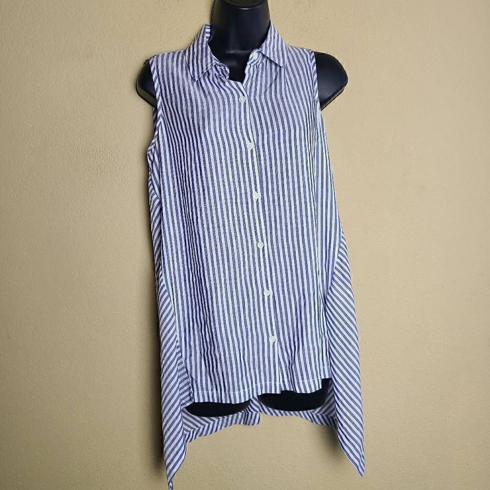 Max Studio Striped Sleeveless Top